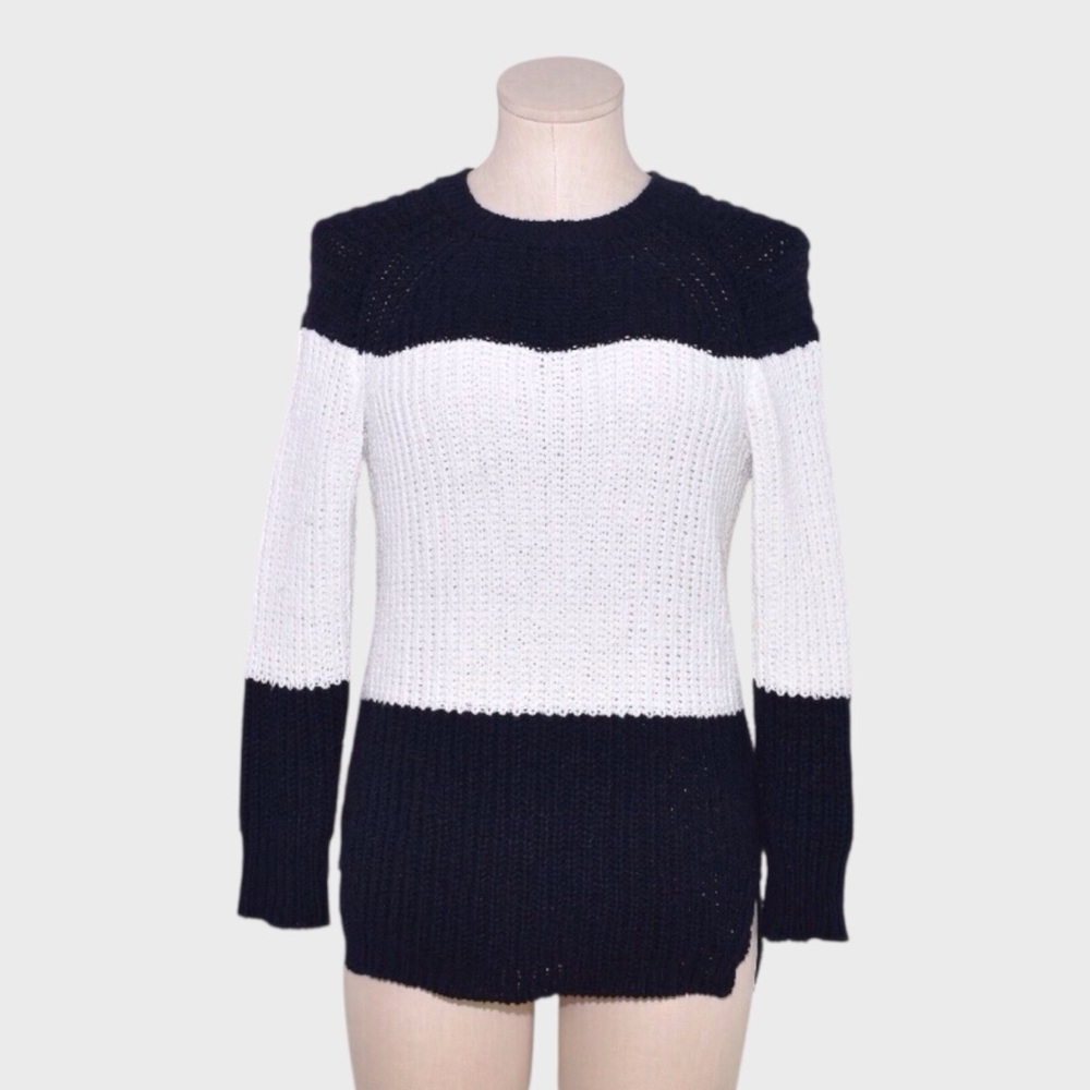 J Crew Chunky Colorblock Sweater with Side Slits